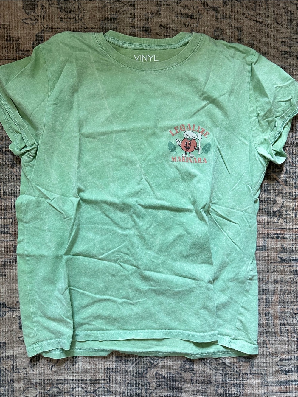 Women’s' Green "Legalize Marinara" Graphic Tee